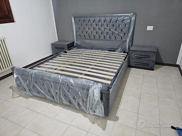 LETTO MATRIMONIALE CON CONTENITORE IN VELLUTO
