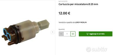 cartuccia miscelatore diametro 25