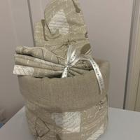 Set cestino in stoffa, guanto forno e strofinaccio