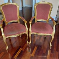 2 Poltroncine in legno oro | Stile Barocco