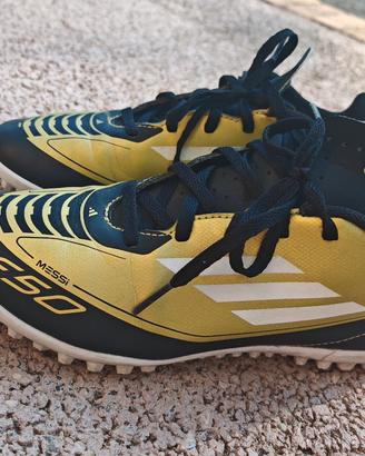 scarpe calcetto AdidasF50Messi NUOVE n 38 nero-oro