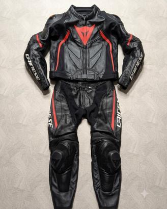 Tuta moto pelle divisibile Dainese tg 48