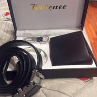 Set Uomo NUOVO -Cintura, Portafoglio e Portachiavi