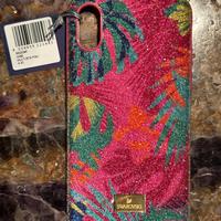 Swarovski cover iPhone X e XS glitterata tropical