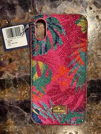 Swarovski cover iPhone X e XS glitterata tropical