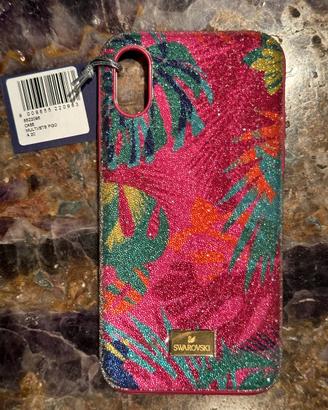 Swarovski cover iPhone X e XS glitterata tropical