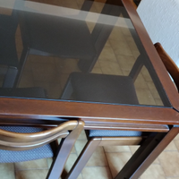 Tavolo cristallo legno