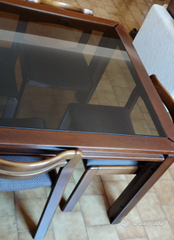 Tavolo cristallo legno