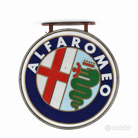 Insegna luminosa Alfa Romeo bifacciale vintage