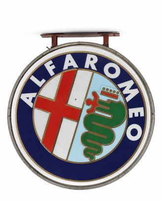 Insegna luminosa Alfa Romeo bifacciale vintage
