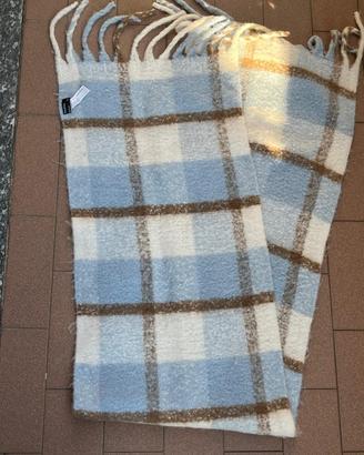 Sciarpa Bershka a quadri azzurro panna marrone nuo