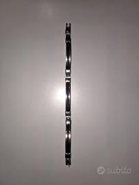 Bracciale uomo acciaio e caucciù con brillanti