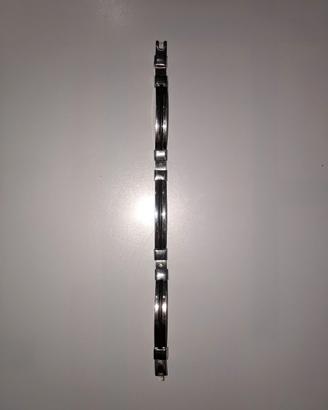 Bracciale uomo acciaio e caucciù con brillanti