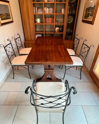 Tavolo Fratino Noce Massello 180-360 (opz 6 sedie)