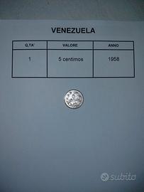 Moneta Venezuela 5 Centimos 1958