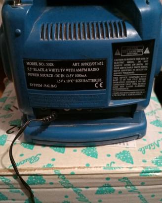 televisore portatile in b/n