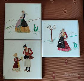 3 piastrelle ceramica VEGGIA Sardegna