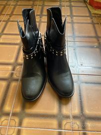 Stivaletti Biker Neri con Borchie n. 40