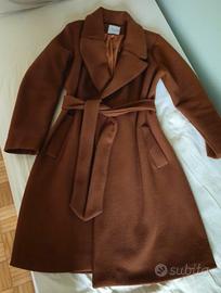 Cappotto a vestaglia marrone ruggine made in Italy
