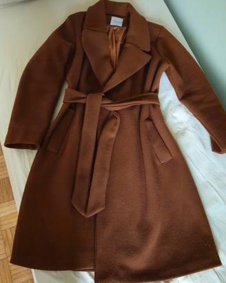 Cappotto a vestaglia marrone ruggine made in Italy