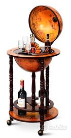 Mappamondo Bar con Ruote Mobile Porta Liquori