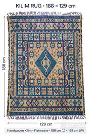 Tappeto turco vintage anni '90, 188×129cm