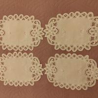 4 Centrotavola Ricamo Intaglio Cotone vintage 