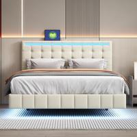 Letto Matrimoniale moderno con LED e 2 USB