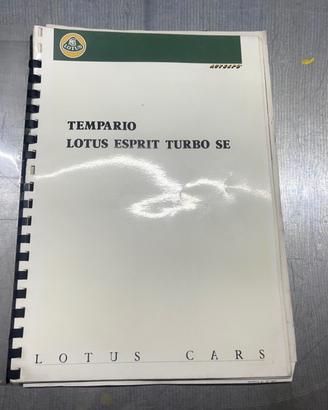 LOTUS ESPRIT TURBO SE MANUALE TEMPORANEO RIPARAZIO