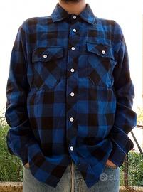 Camicia a scacchi blu e nero 