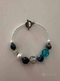 Bracciale artigianale perlepietre turchese vintage