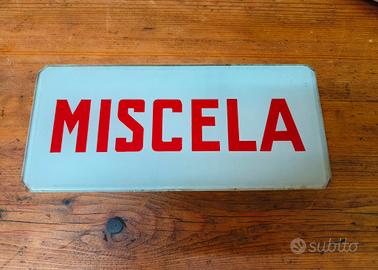 MISCELA garage targa tabella VETRO ORIGINALE 1960