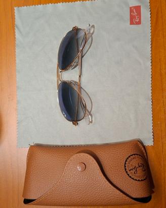 Occhiali da sole rayban originali colore oro-blu