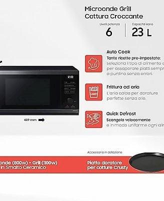 Forno a microonde Samsung MG23DG4524CGE1 con Grill