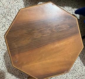 Tavolino ottagonale vintage in legno