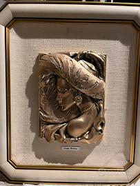 Quadro con bassorilievo su piastra in argento 925