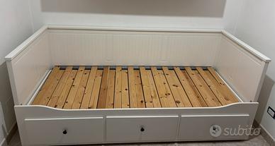 Struttura letto/divano 3 cassetti,bianco,80x200cm