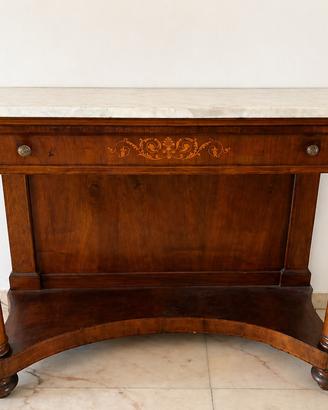Consolle in noce con piano in marmo – stile Impero