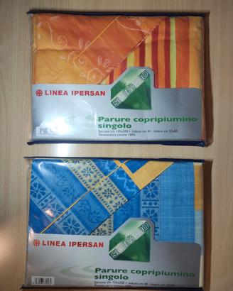 2x Completi copripiumino SINGOLO ipersan, nuovi