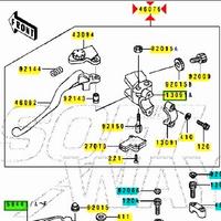 Leva frizione completa Kawasaki KLE 500 460761183