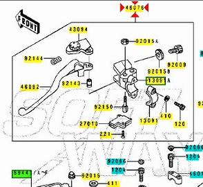 Leva frizione completa Kawasaki KLE 500 460761183
