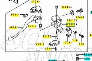 Leva frizione completa Kawasaki KLE 500 460761183