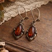 Antichi orecchini argento e ambra