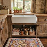 Kilim fatto a mano in lana pura 