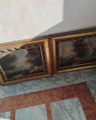 Quadri olio su compensato firmati vintage 