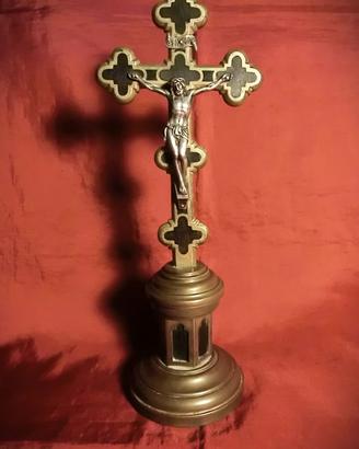 CROCIFISSO D’ALTARE DA ALTARE NEOGOTICO - 1800
