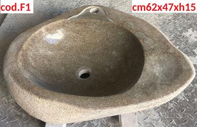 Lavabo lavandino da appoggio pietra/sasso fiume 1