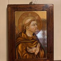 Quadro San Francesco d’assisi dipinto a mano