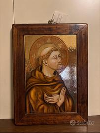 Quadro San Francesco d’assisi dipinto a mano