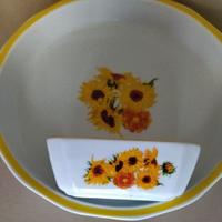 Set Piatto Girasoli Vassoio Ciotolina